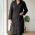 ✅ Premium Coat Collar Front Open Kurti Trouser Co-Ord Set Round Daman With Pockets For Women Black